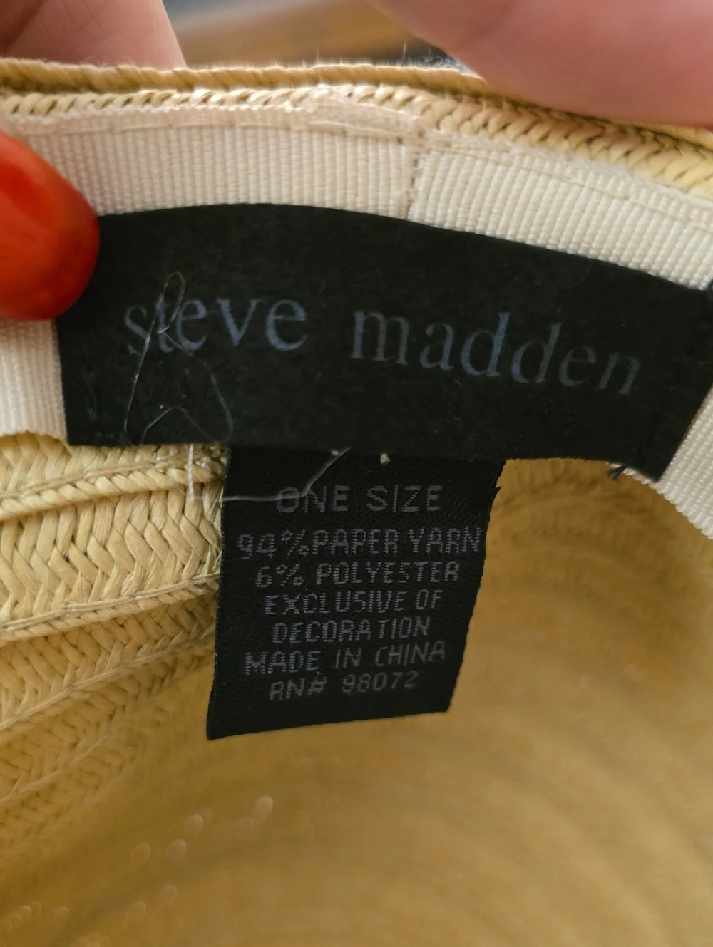 Steve Madden  Wide Brim Straw Sun Hat with Shell Trim - Beige